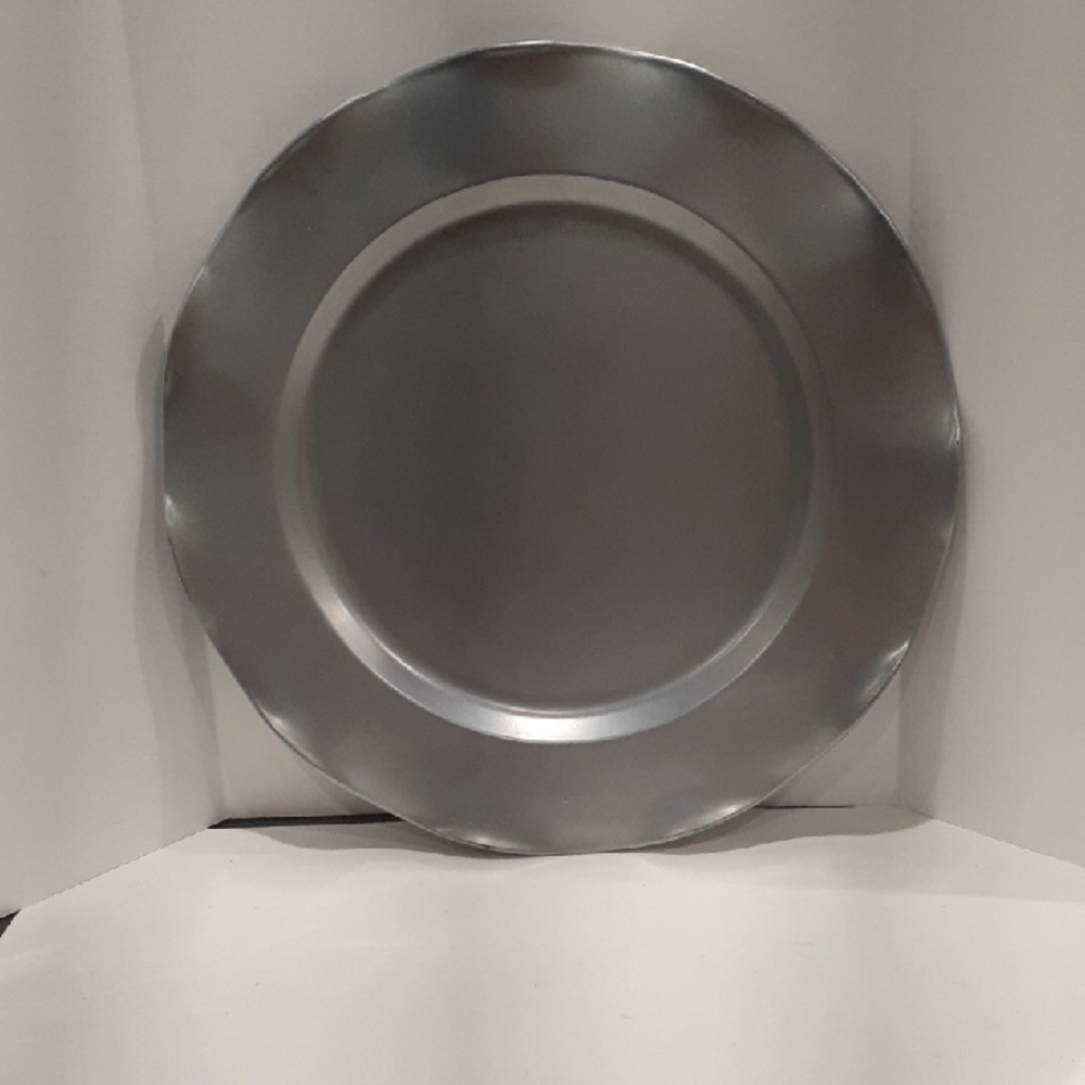 Set of 6 Elegant Allen + Roth Matte Silver Ruffle Charger Plates. Lowe's $19.98